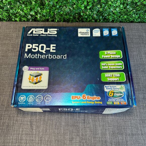 Open Box Asus P5Q-E Motherboard LGA775 Dual DDR2 Supports Intel Core 2 MBP5QER - Picture 1 of 11